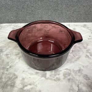 Purple Glass Baking Dish Bowl No Lid 4.5" Opening 2.5" Tall Cranberry Amethyst